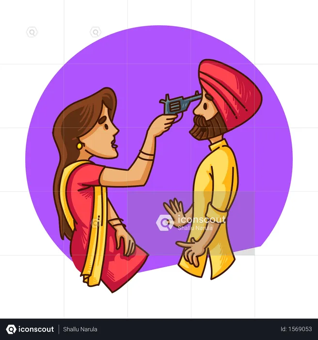 Punjabi sardar couple  Illustration