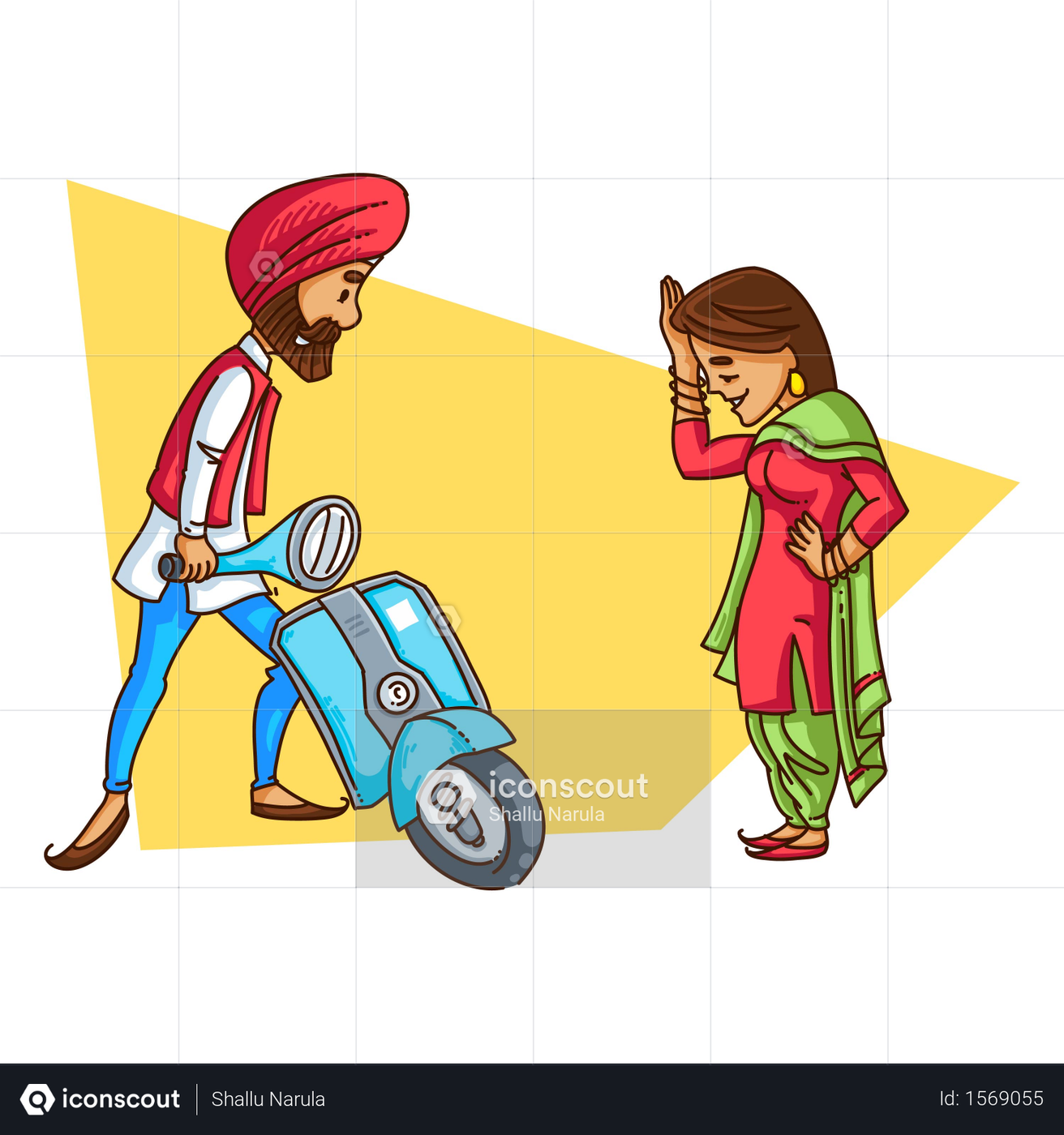 Best Premium Punjabi sardar repairing his scooter while traveling with ...