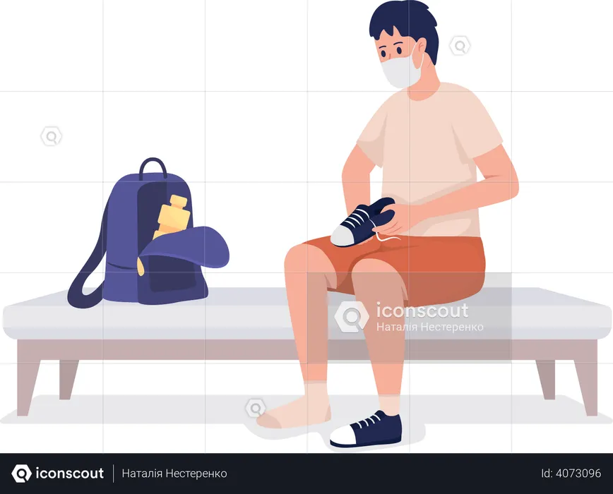Pupil preparing for gym  Illustration