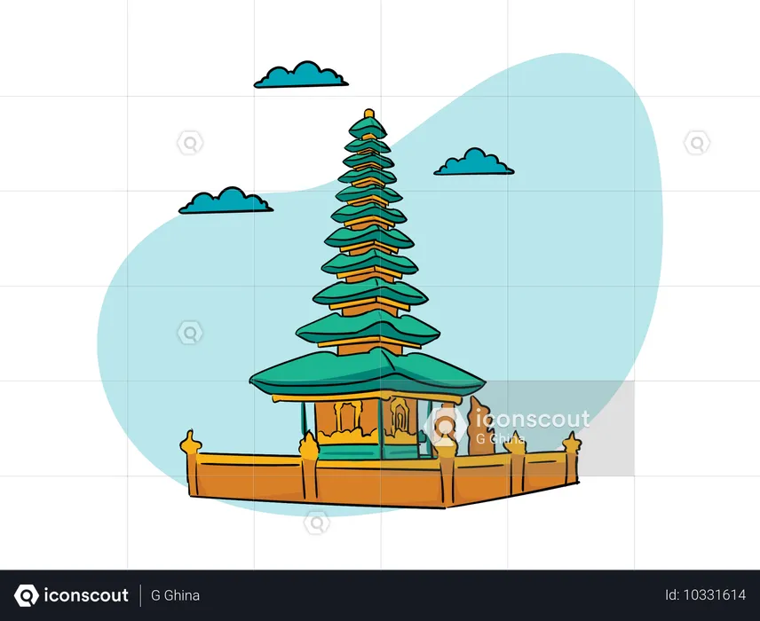 Templo Pura Ulun Danu  Ilustración