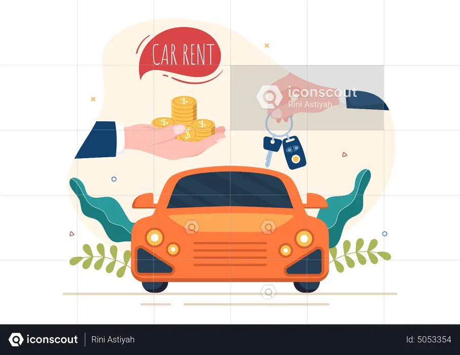 Purchase car on rent  Illustration