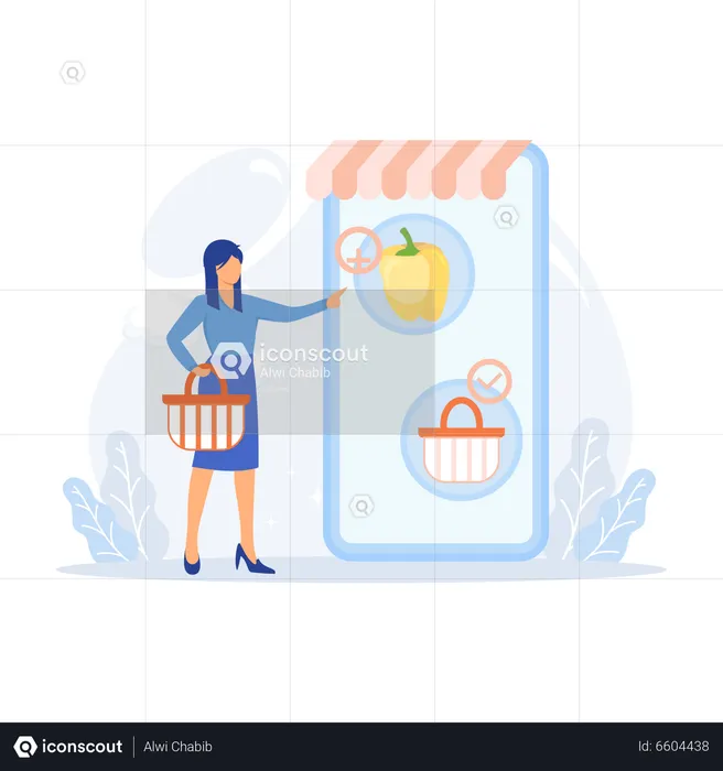 Purchase Grocery Online  Illustration