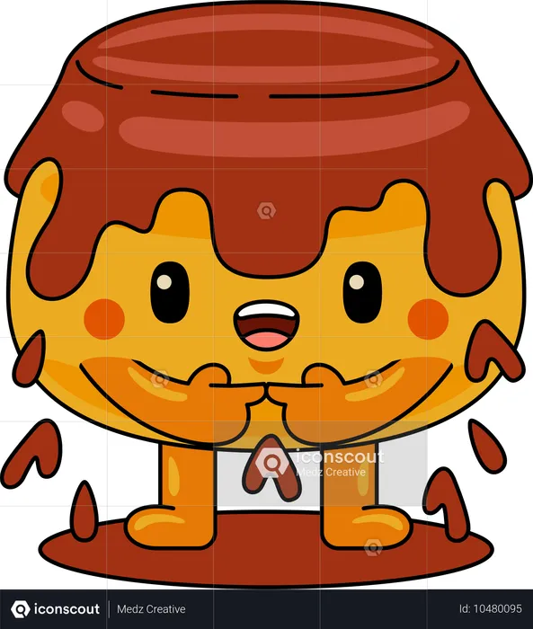 Purin Mascot Character standing  Illustration