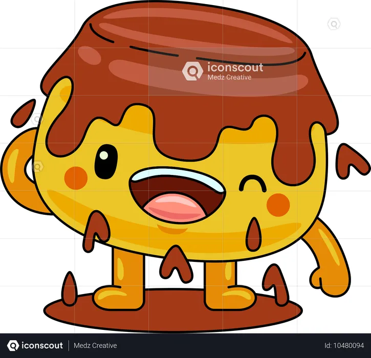 Personagem mascote Purin piscando olho  Ilustração