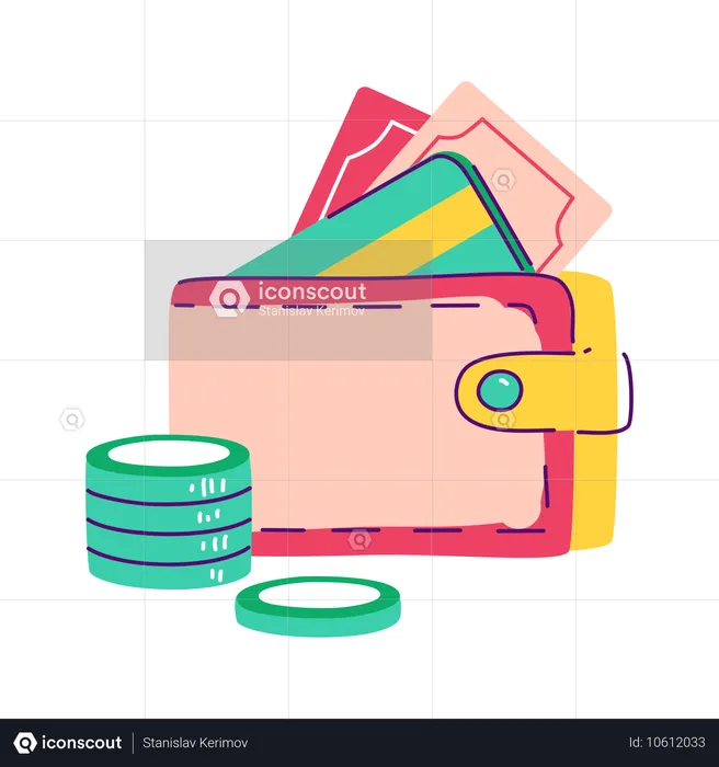 Purse Full Of Money  Illustration