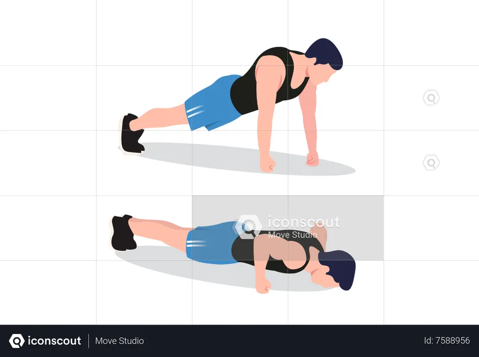 Push-up with hand release  Illustration