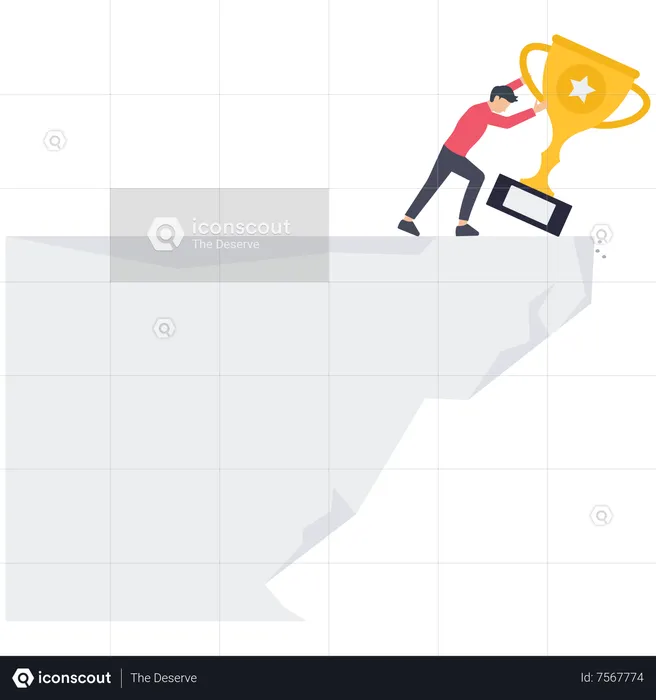 Pushing Trophy prevent from falling down  Illustration