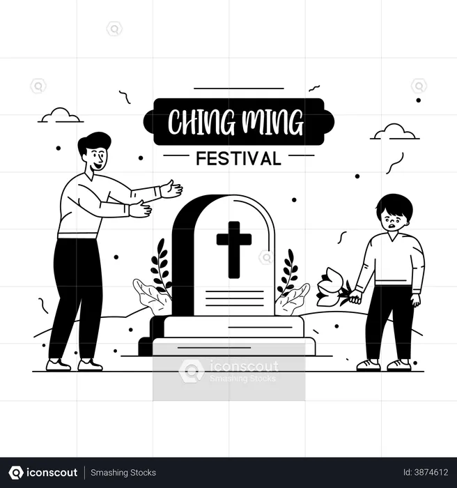 Qingming Tomb Festival  Illustration