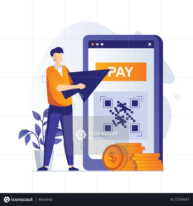 Paiement par code QR  Illustration