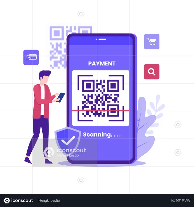 Paiement par code QR  Illustration