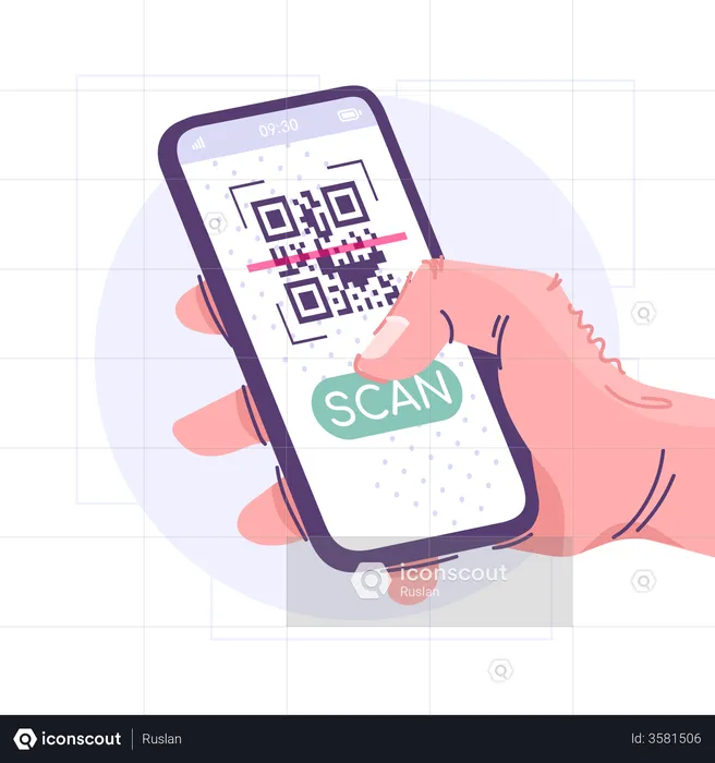 QR Code Scanning App  Illustration