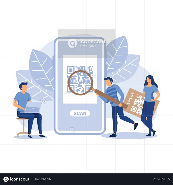 QR Code scanning  Illustration