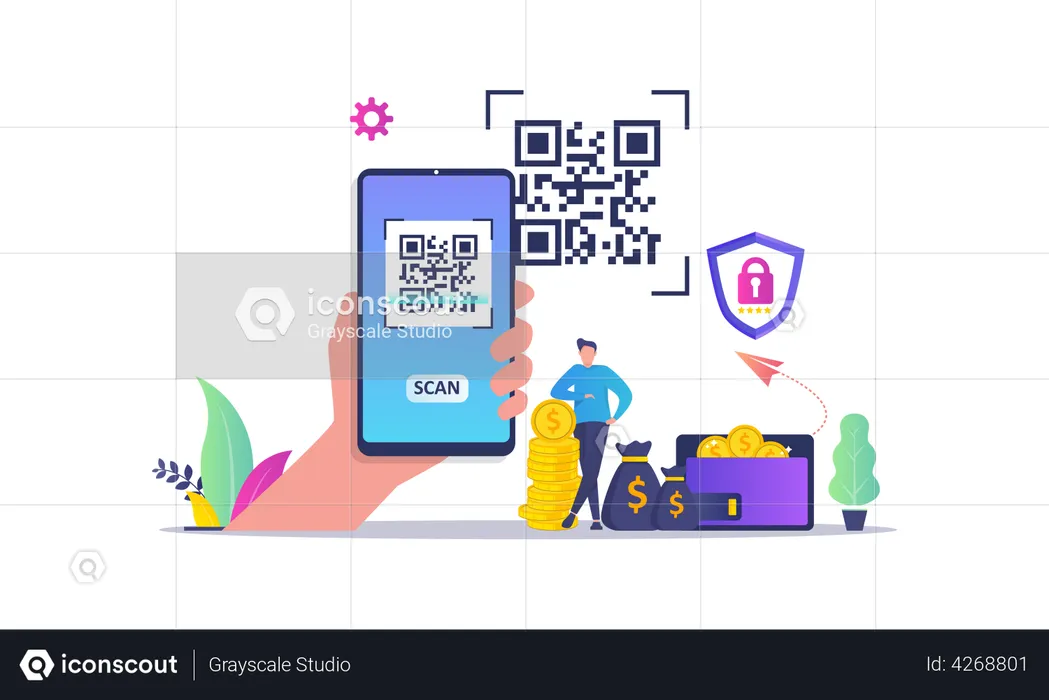 QR Code scanning  Illustration