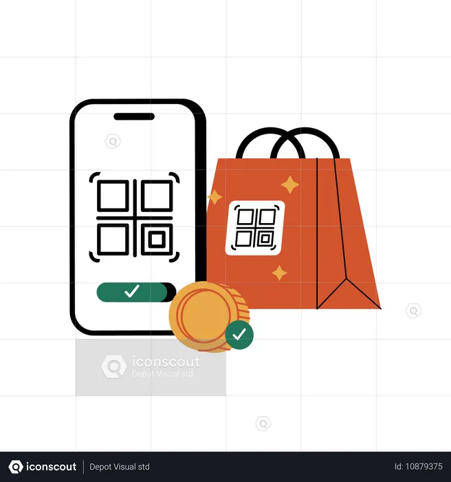 Compras qr  Ilustração