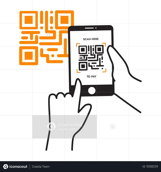 QR Scanning  Illustration