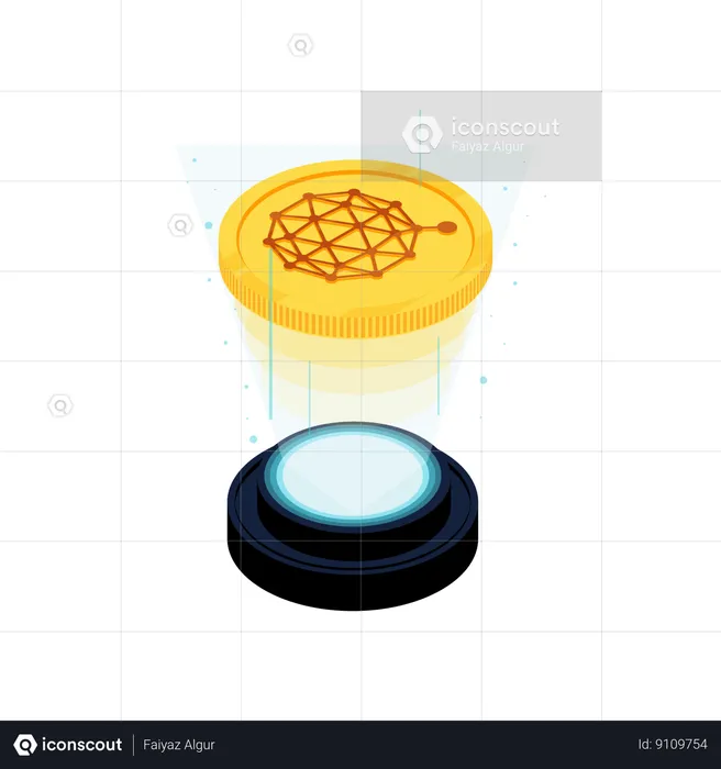 Qtum Coin hologram  Illustration
