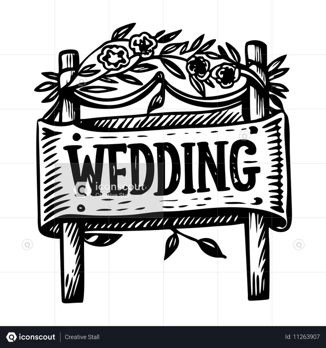 Placa de casamento  Ilustração