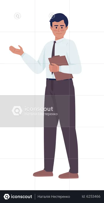Qualified male office manager  Illustration