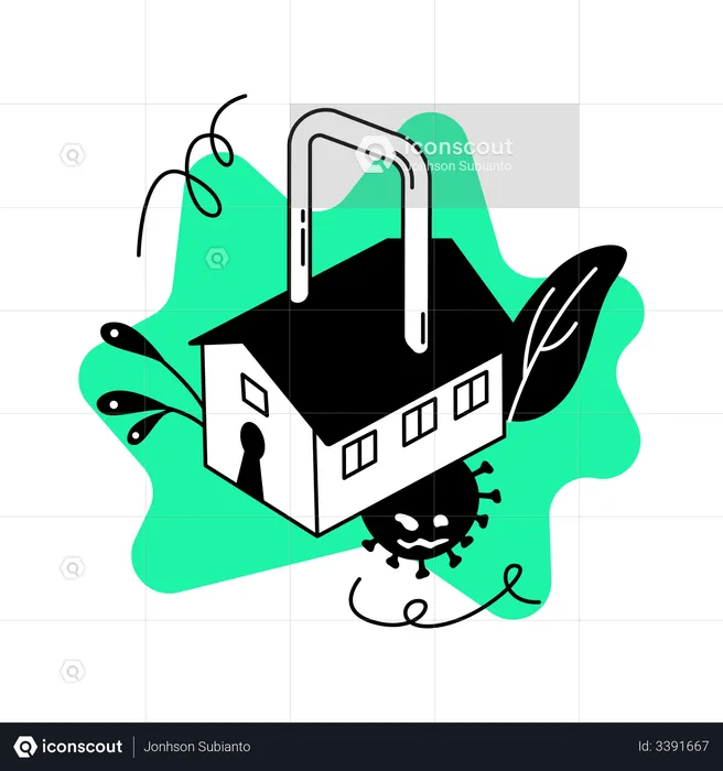 Quarantine at home  Illustration