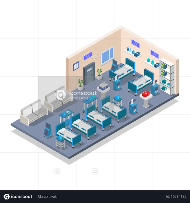 Quarto de hospital  Ilustração