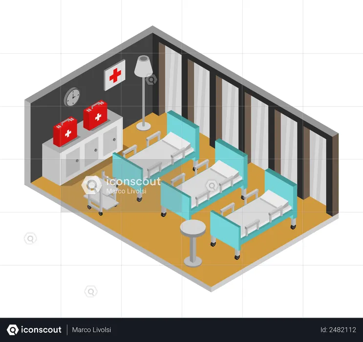 Quarto de hospital  Ilustração