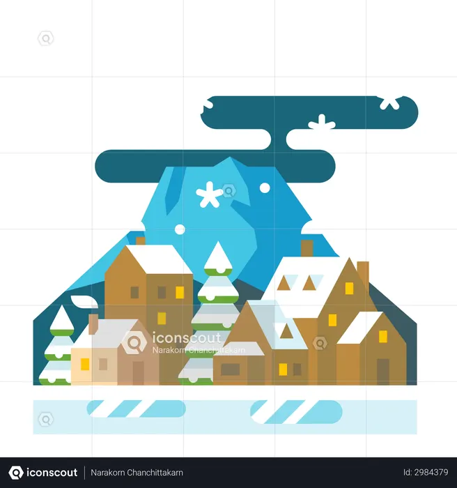 Queda de neve  Ilustração