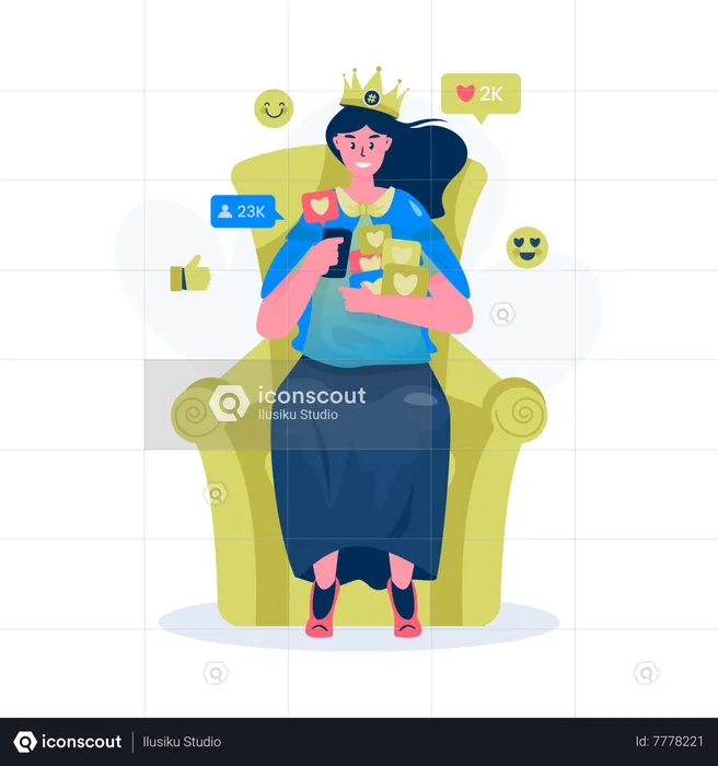 Queen of social media  Illustration