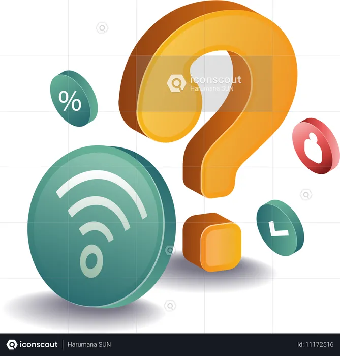 Questimark-Symbol mit Signal  Illustration