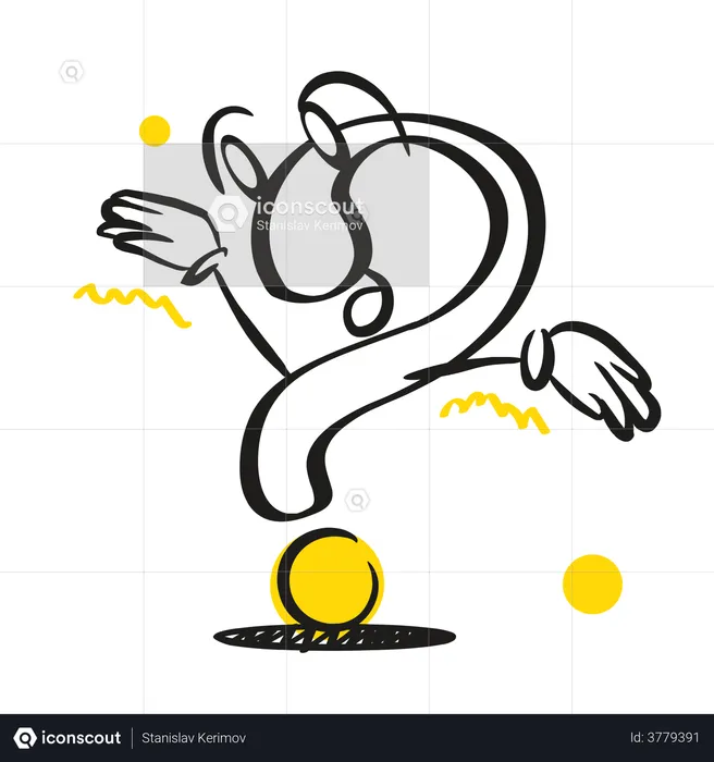Question mark in dancing pose  Illustration