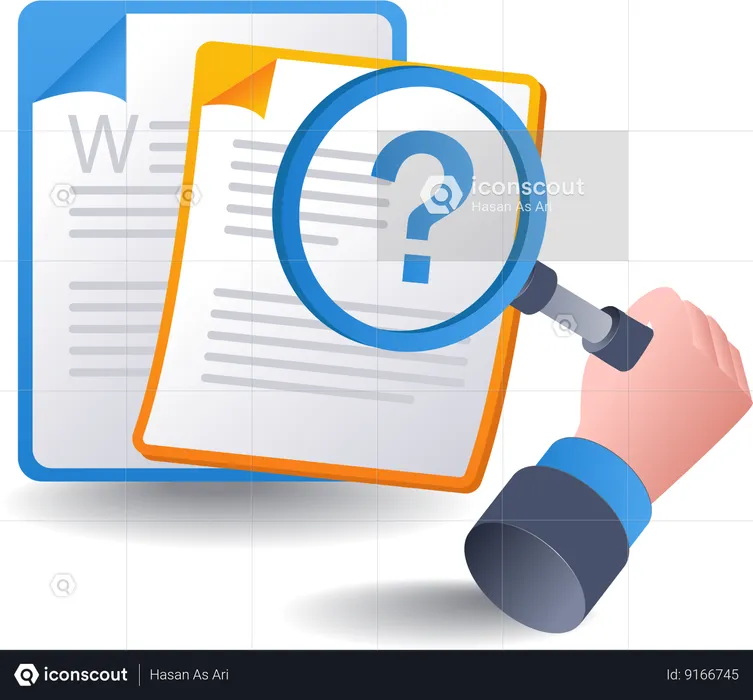 Question mark with online information  Illustration