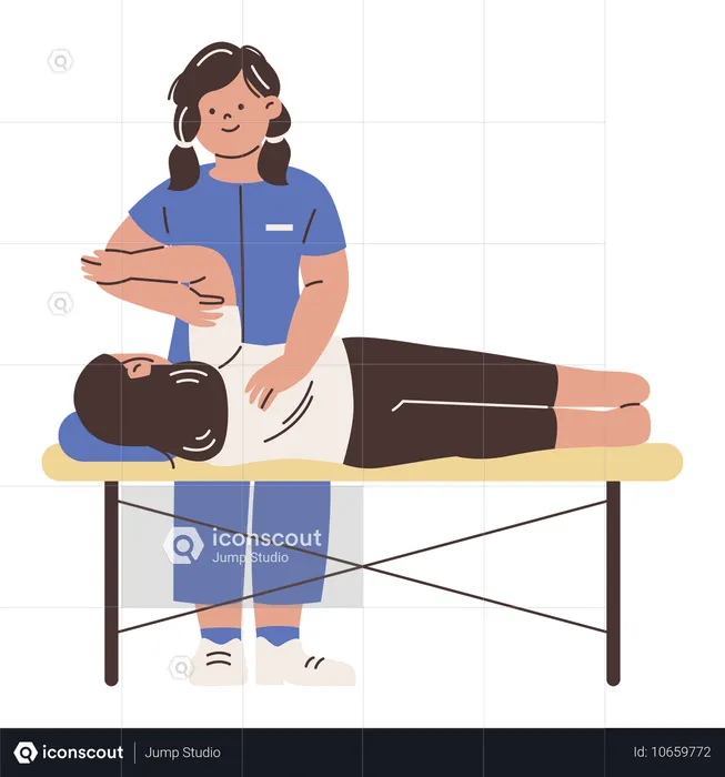 Quiroprático e Paciente em Reabilitação Fisioterapêutica  Illustration