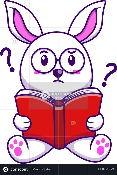 Rabbit reading Book  Illustration