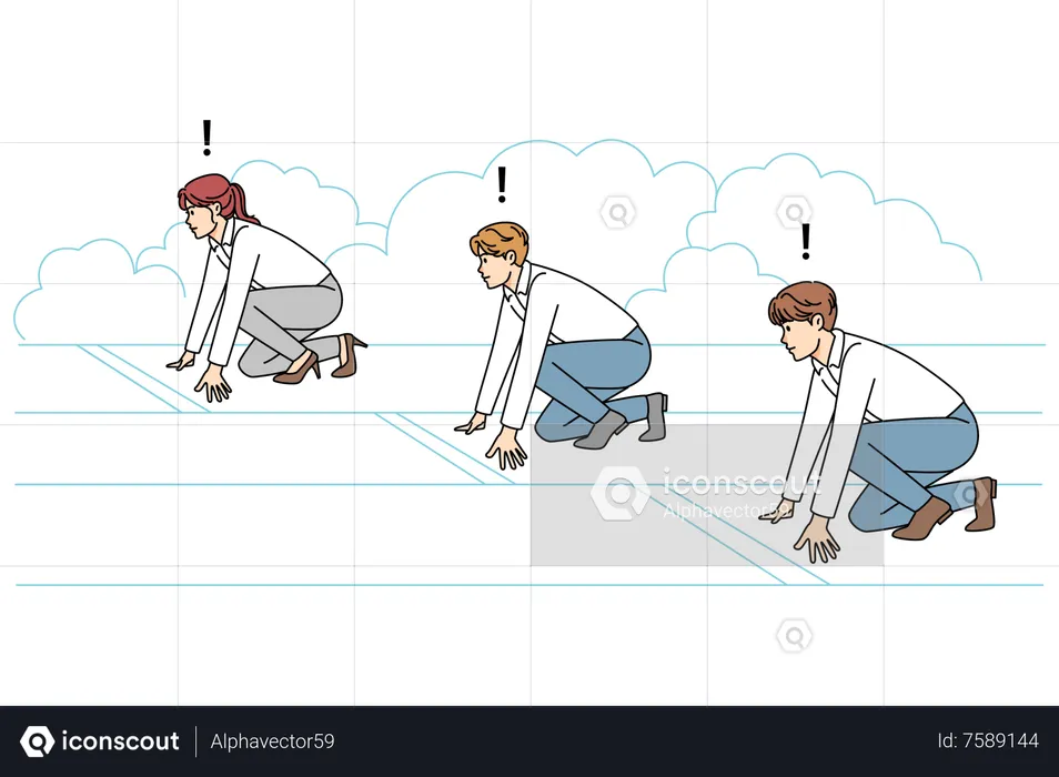 Race competition between business people  Illustration