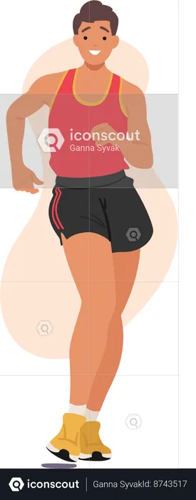 Race Walking Athlete Demonstrates Precise Technique  Illustration