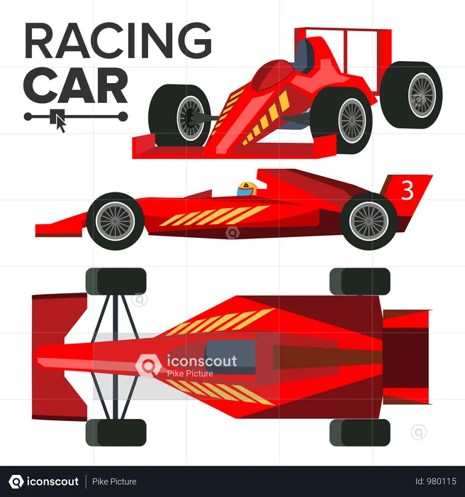 Best Racing Car Illustration download in PNG & Vector format