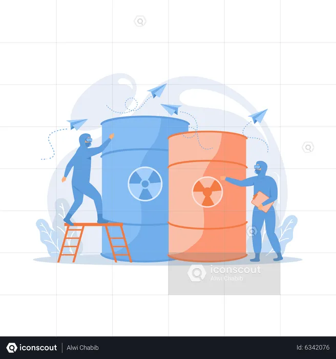 Radioactive barrels  Illustration