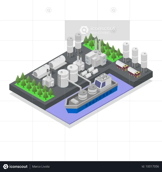 Raffinerie de pétrole  Illustration