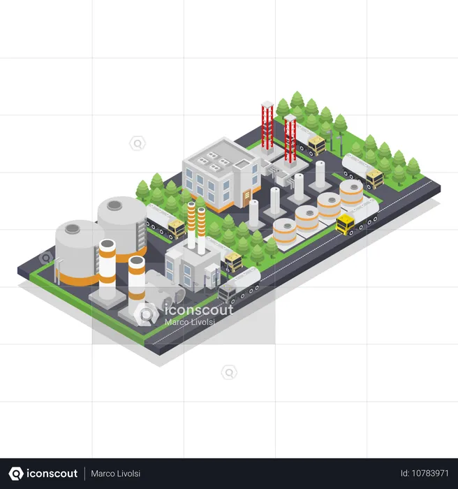 Raffinerie de pétrole  Illustration