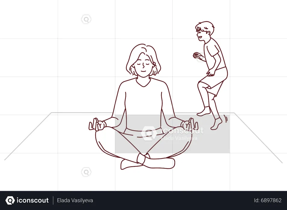 Ragazza che fa meditazione  Illustration