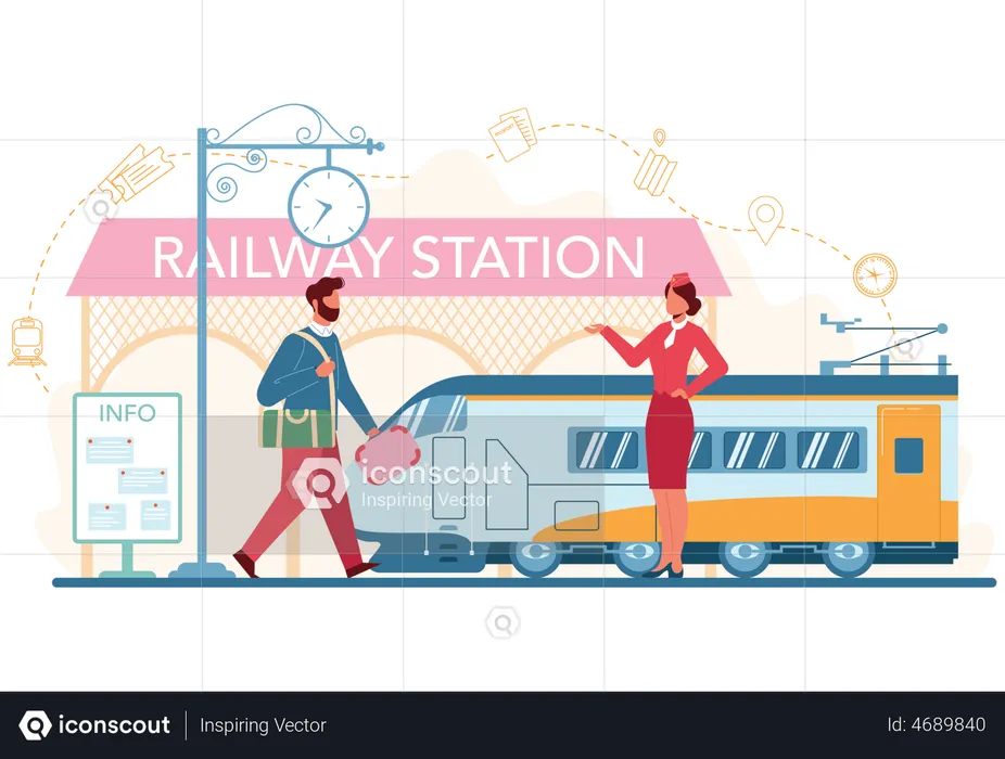 Railway conductor  Illustration