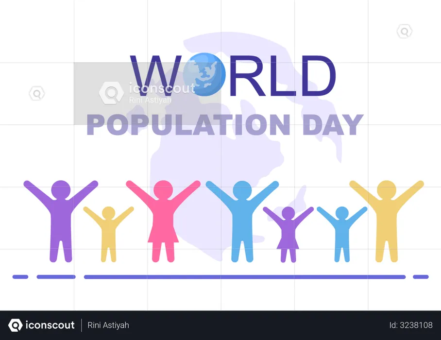 Raising Population Issue  Illustration