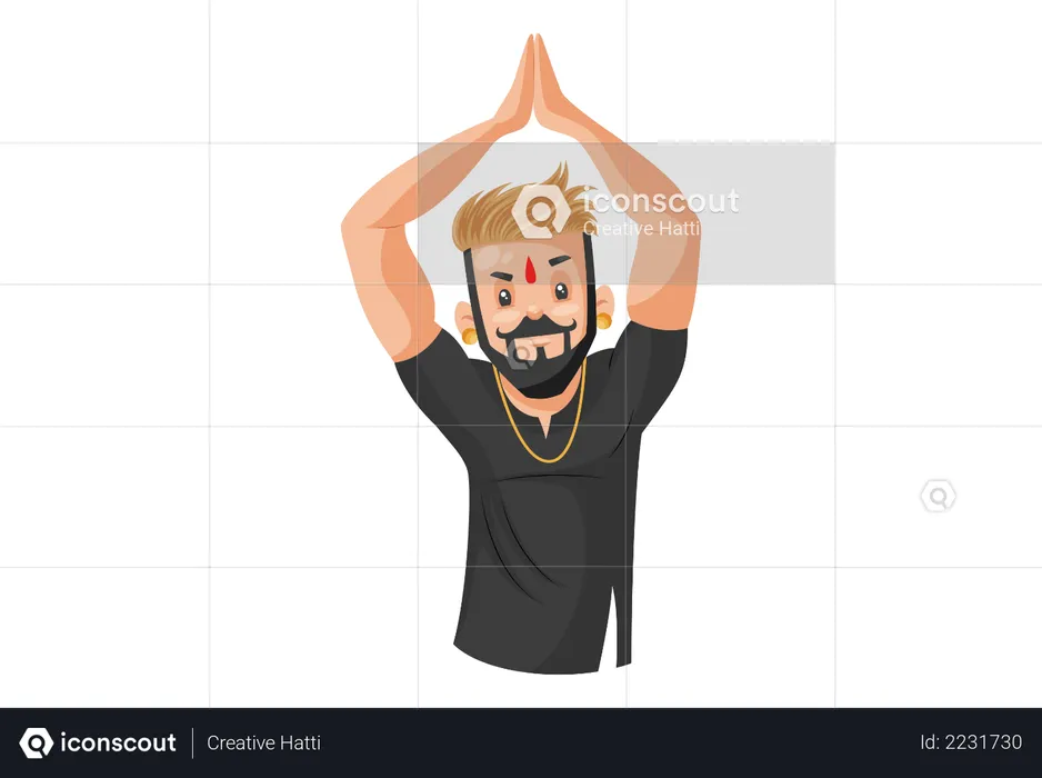 Rajput boy with greet Style  Illustration
