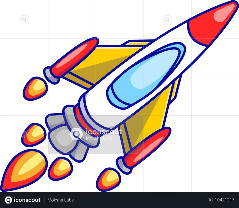 Rakete Raumschiff im Flug  Illustration