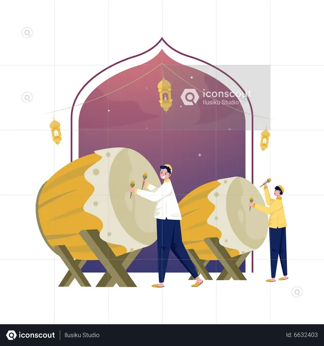 Ramadan bedug festival  Illustration