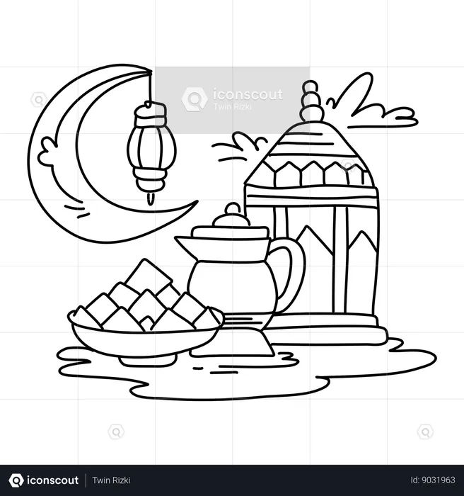 Ramadan Dinner  Illustration