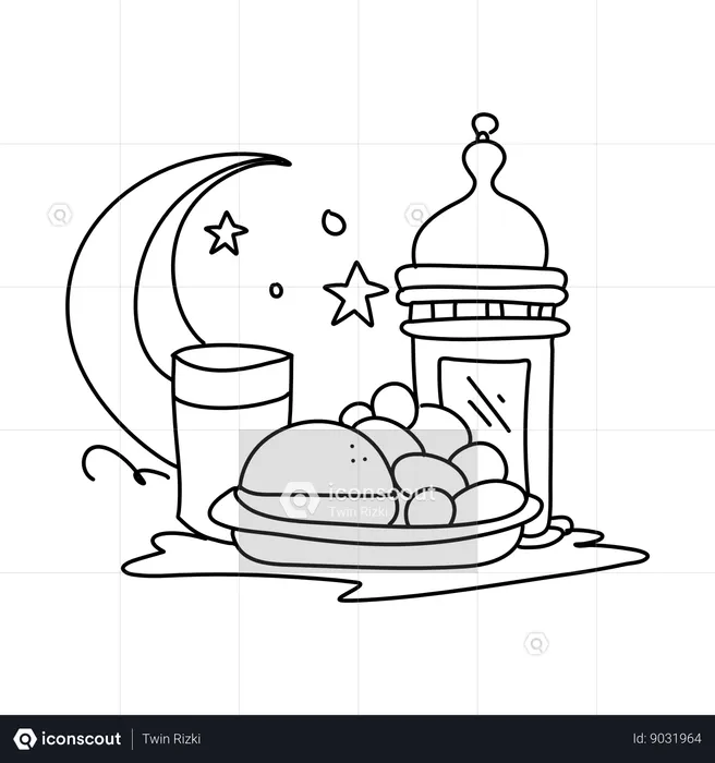 Ramadan Dinner  Illustration