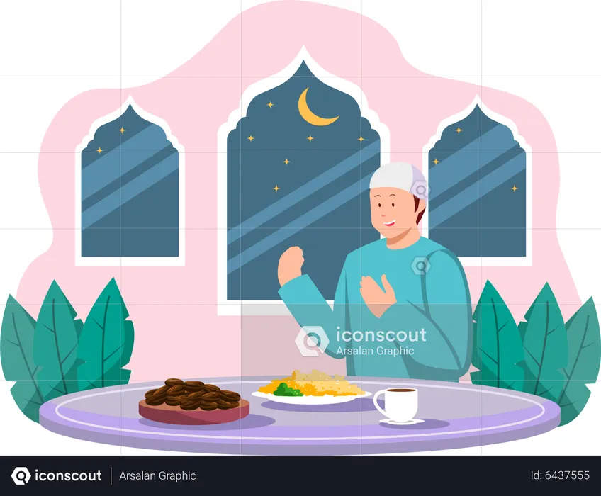 Ramadan dinner  Illustration
