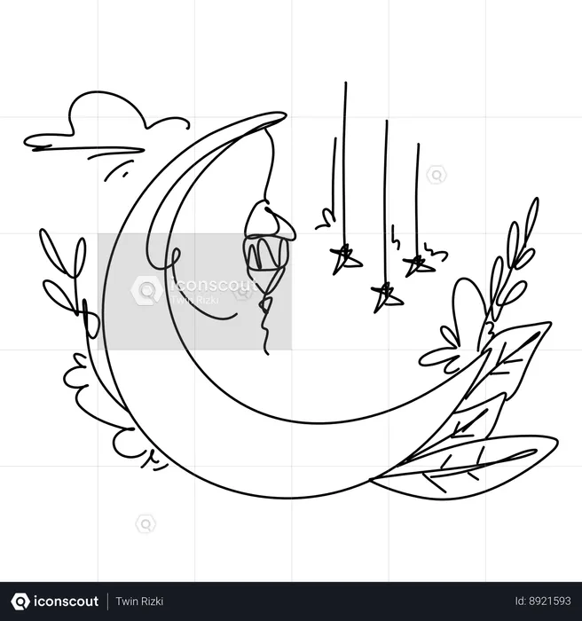 Lua Crescente do Ramadã  Ilustração