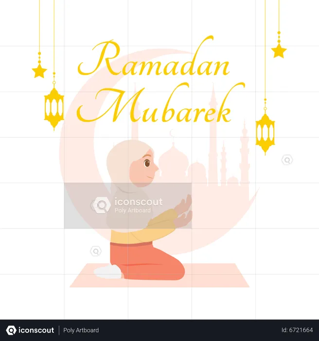 Ramadán Mubarak  Ilustración