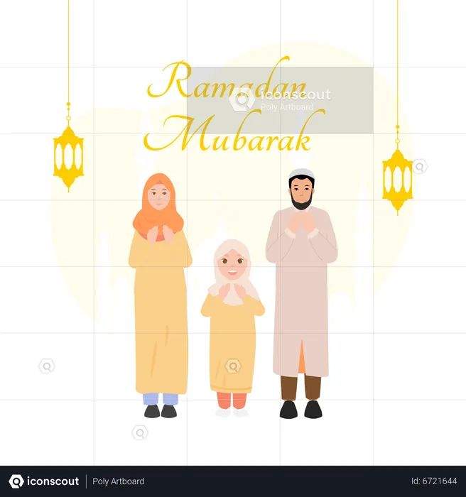 Ramadán Mubarak  Ilustración
